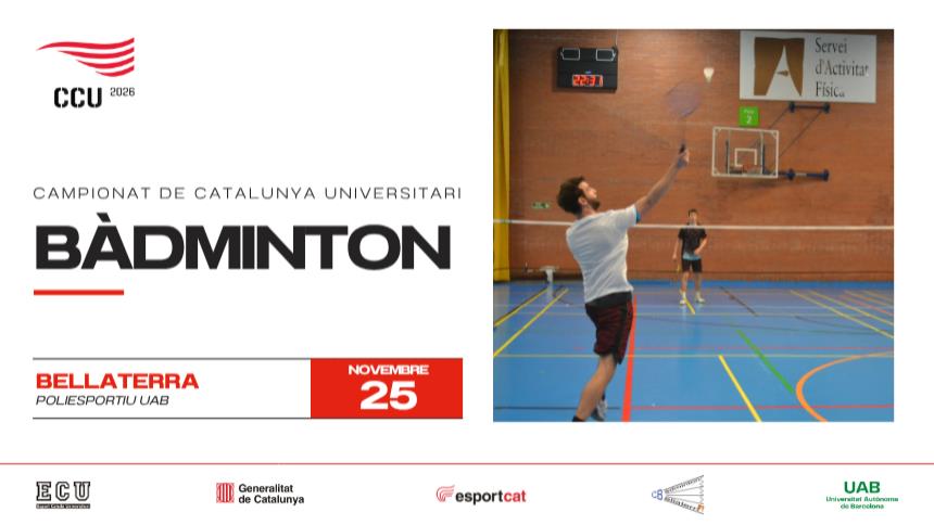 No pots perdre't el Campionat Catalunya Universitari de Bàdminton 2025: inscripcions obertes!